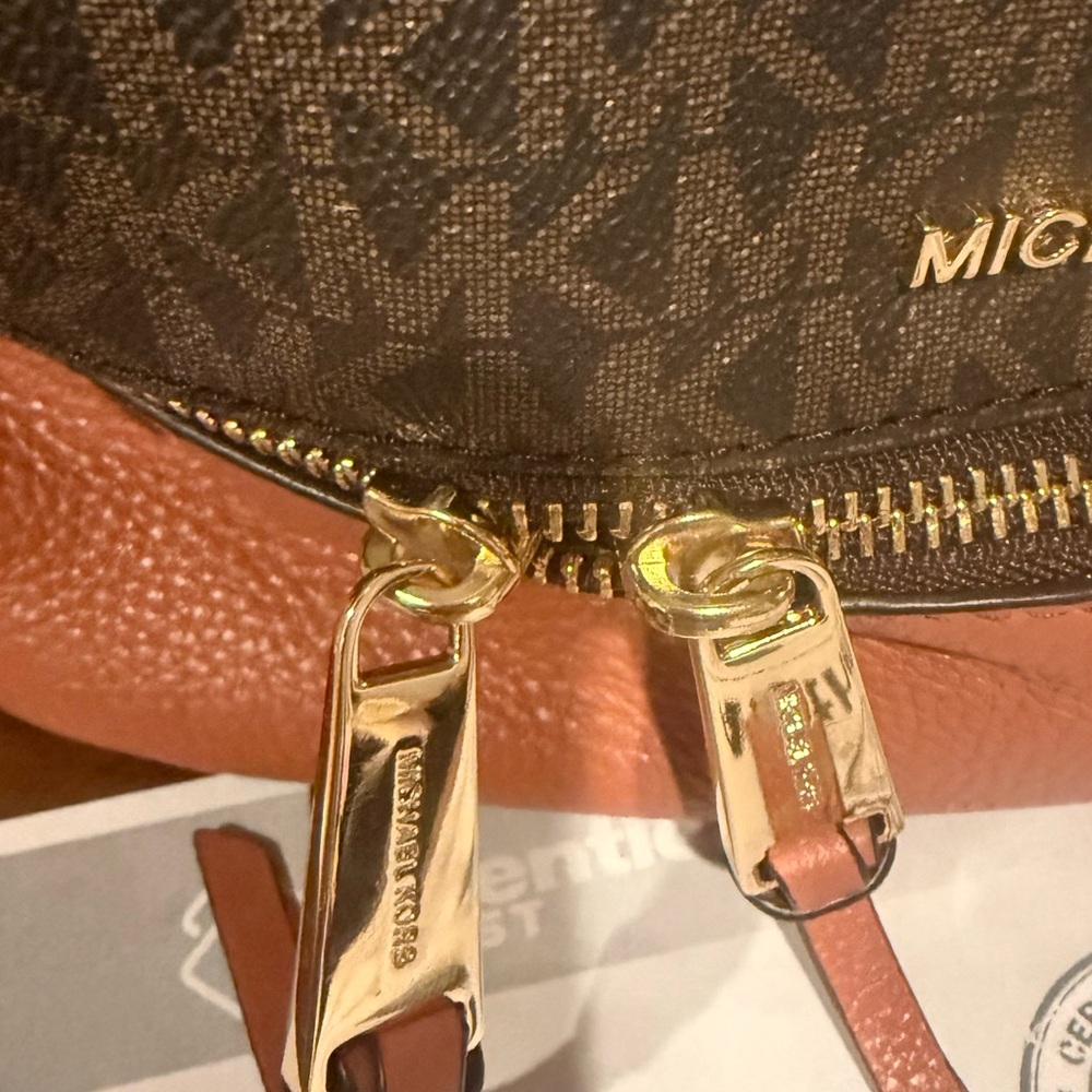 Michael Kors Dark Brown and Tan Backpack - Picture 2 of 5